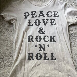 Altar'd State Cream with Black Print Graphic Tee Size XS